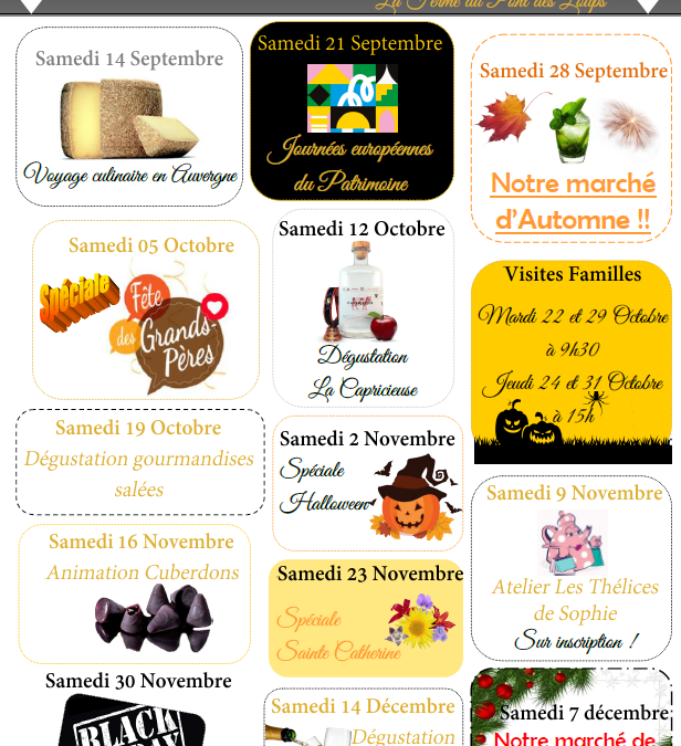 Calendrier des animations