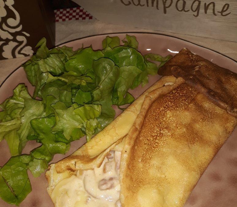 Galette fourrée au lard et au Maroilles